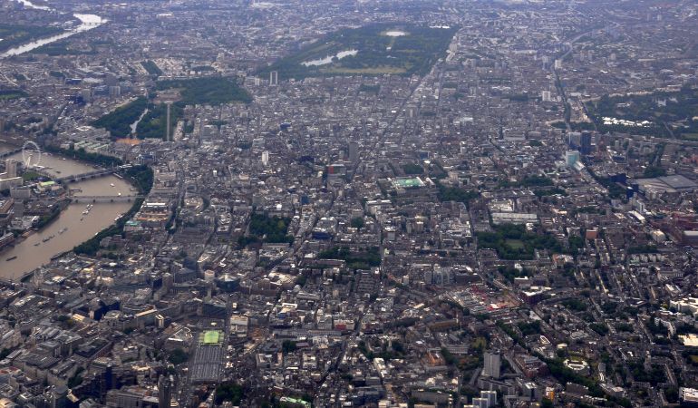 Aerial view of Central London