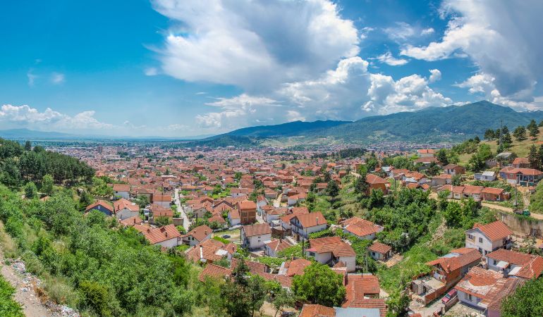 Panorama view over Bitola city, North Macedonia