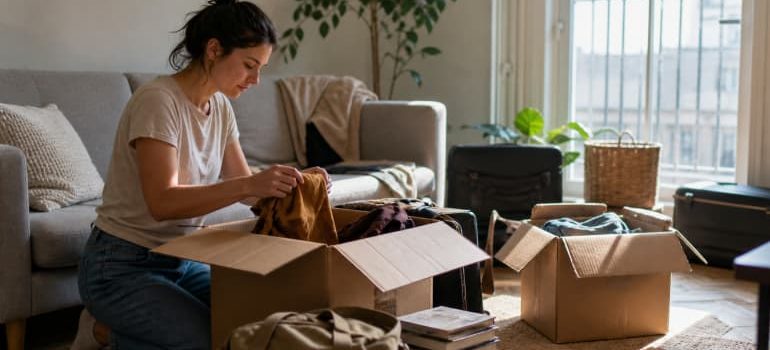 Illustration representing what to pack when moving abroad