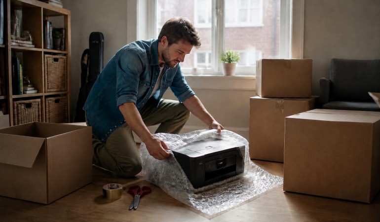 Pack a printer for moving