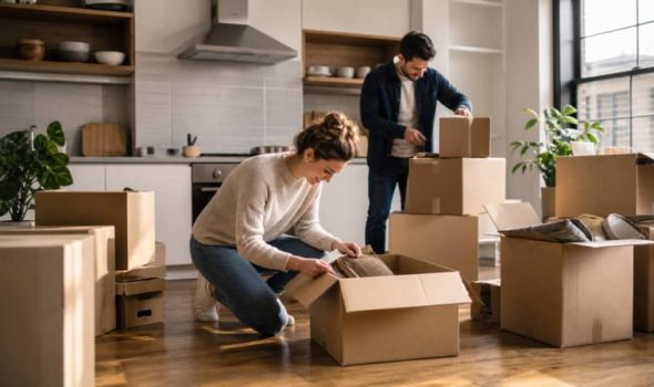Illustration representing things you need when moving into a new house