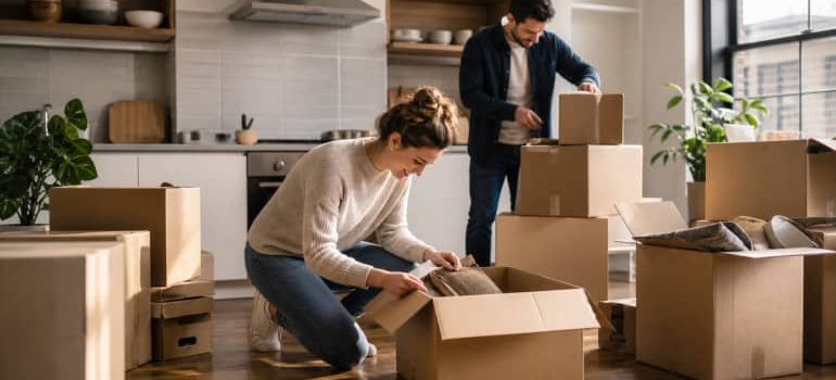 Illustration representing things you need when moving into a new house